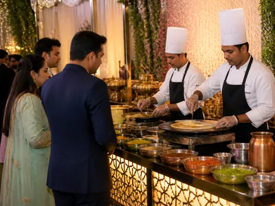 Live Food Counters wedding service visual