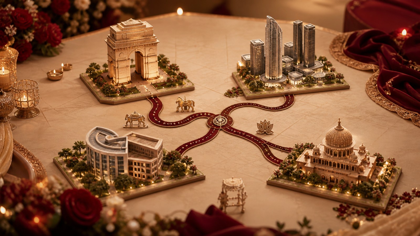 Wedding planning consultation with an elegant Indian wedding planning board in Delhi NCR