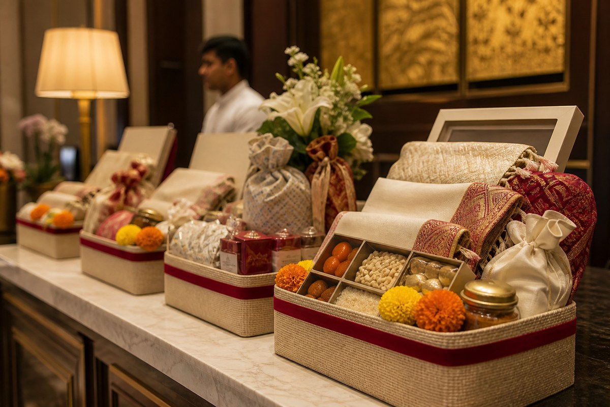 Wedding Gifts & Hampers — Welcome hampers planning visual