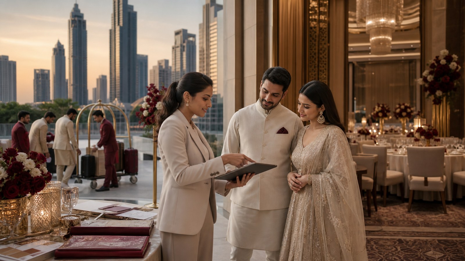 Wedding planning consultation with an elegant Indian wedding planning board for Gurugram Wedding planning consultation with an elegant Indian wedding planning board for Gurugram